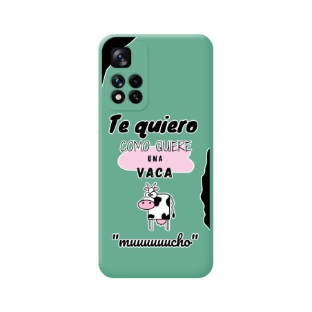 Funda Silicona Líquida Verde para Xiaomi Redmi Note 11 Pro+ Plus 5G diseño Vaca Dibujos