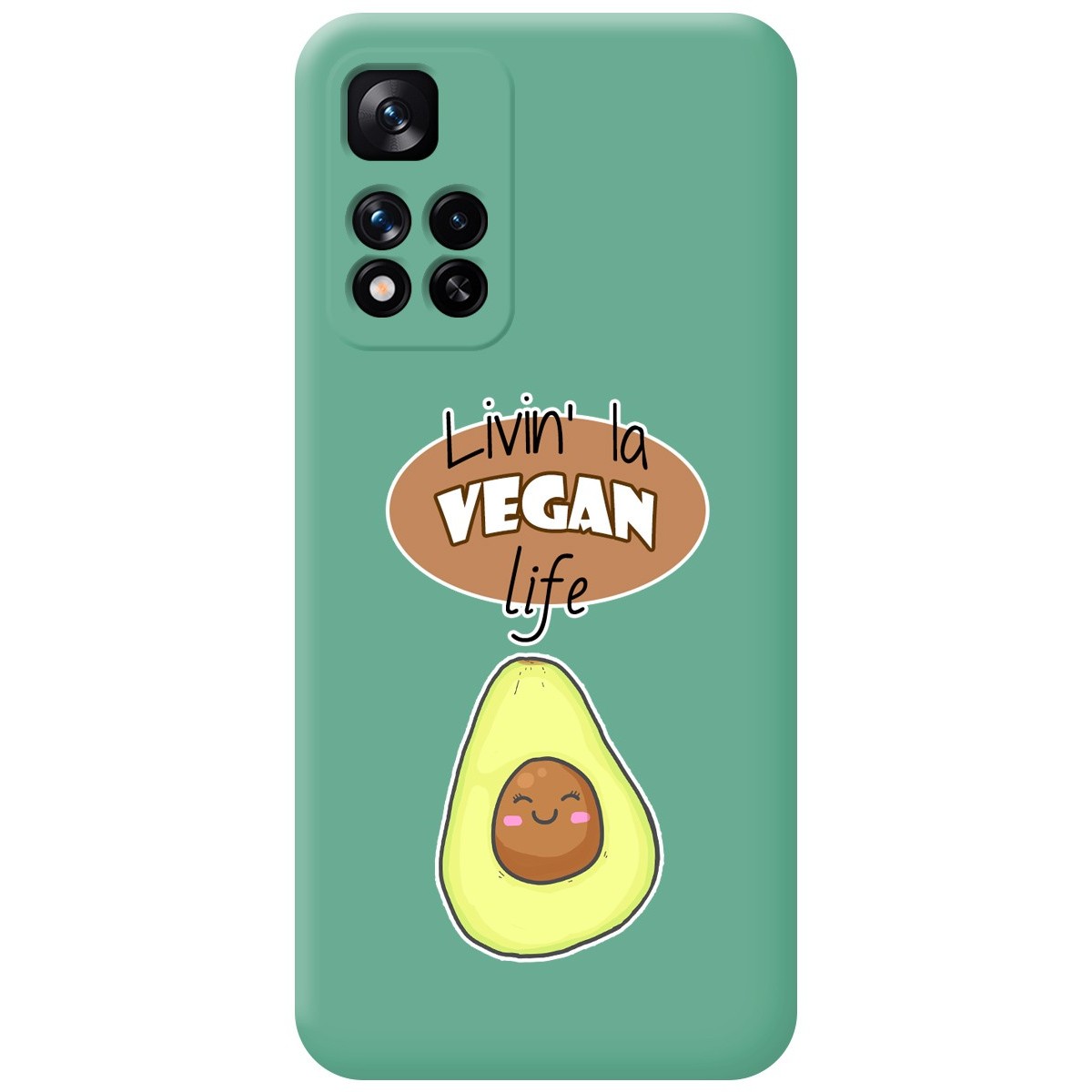 Funda Silicona Líquida Verde para Xiaomi Redmi Note 11 Pro+ Plus 5G diseño Vegan Life Dibujos