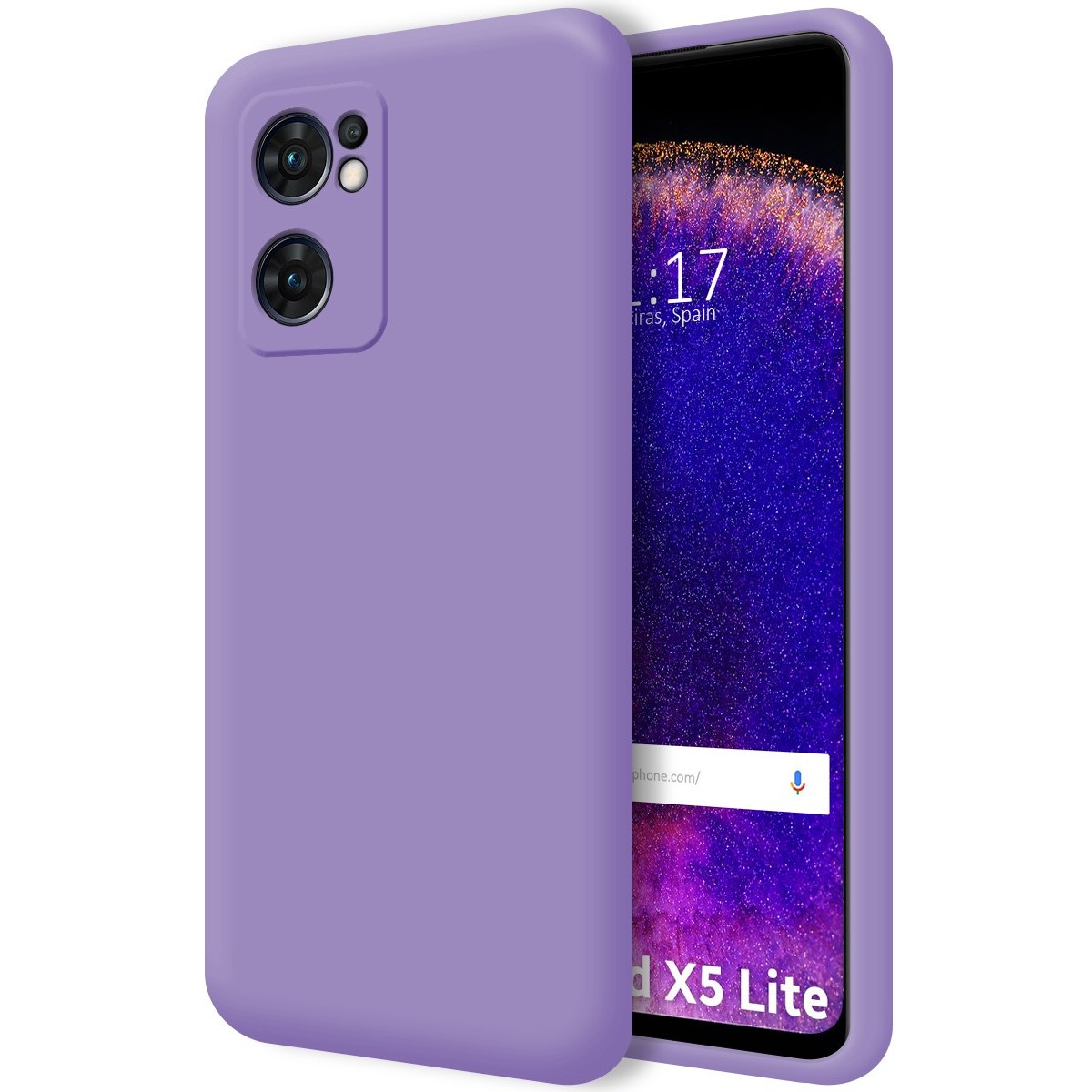 Funda Silicona Líquida Ultra Suave para Oppo Find X5 Lite color Morada