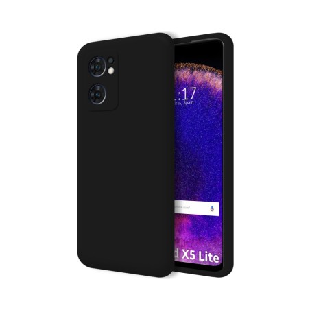 Funda Silicona Líquida Ultra Suave para Oppo Find X5 Lite color Negra