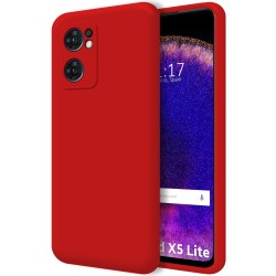 Funda Silicona Líquida Ultra Suave para Oppo Find X5 Lite color Roja