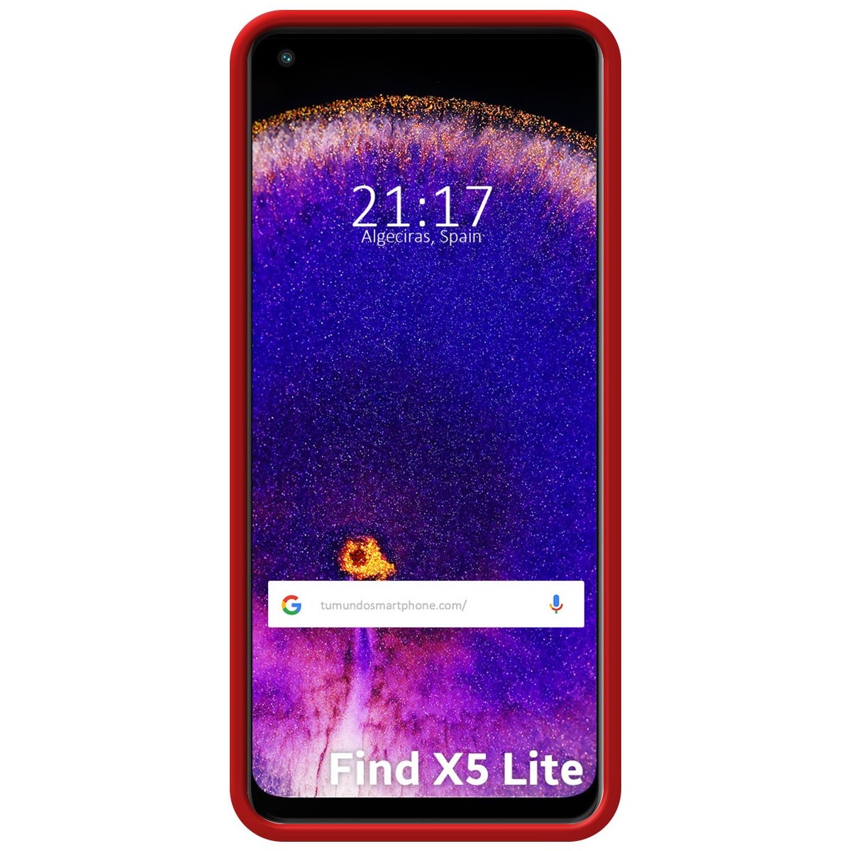 Funda Silicona Líquida Ultra Suave para Oppo Find X5 Lite color Roja