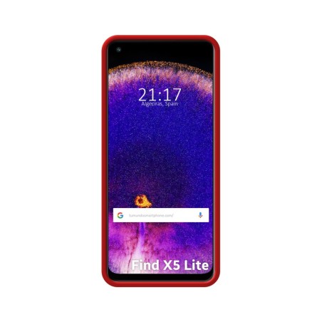 Funda Silicona Líquida Ultra Suave para Oppo Find X5 Lite color Roja