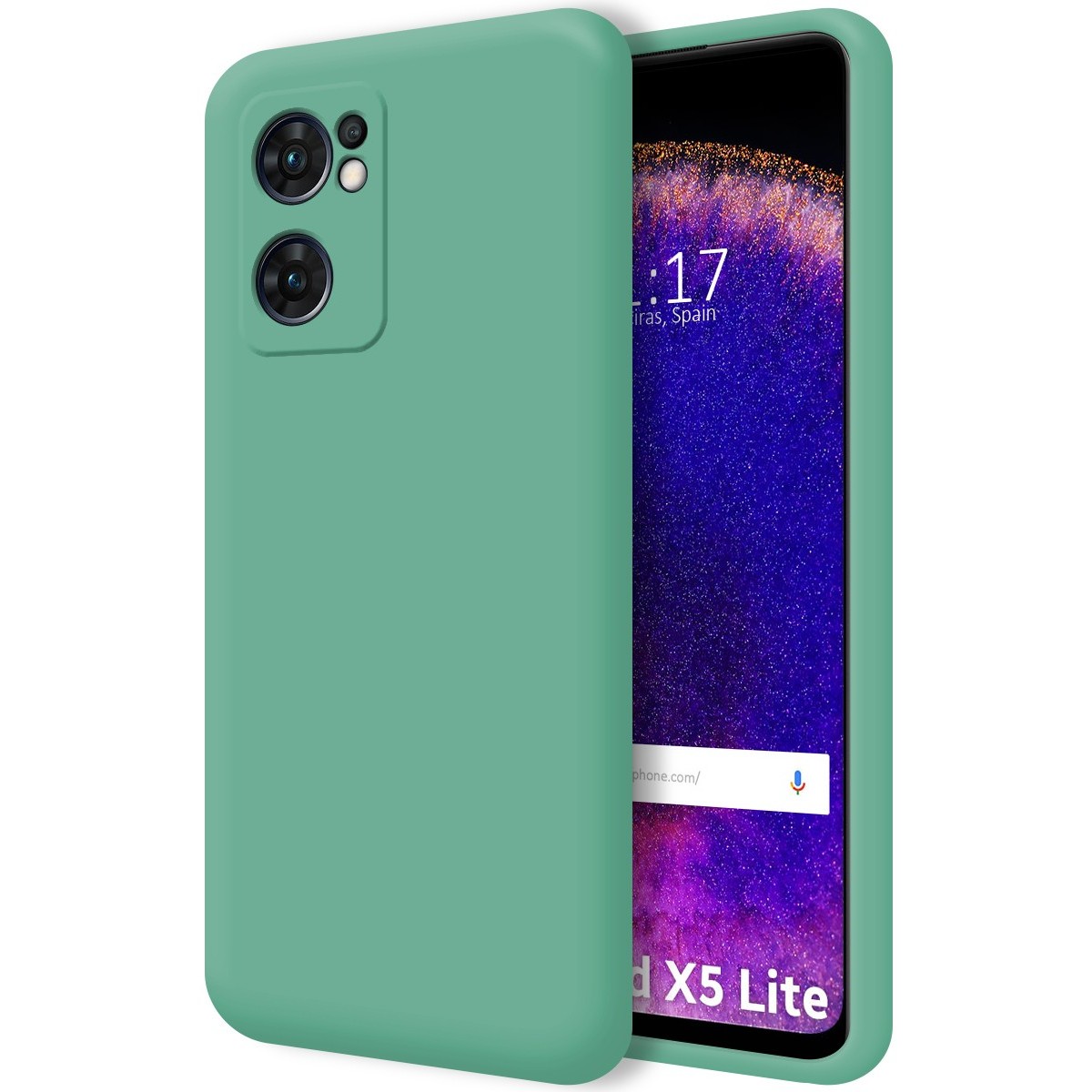 Funda Silicona Líquida Ultra Suave para Oppo Find X5 Lite color Verde