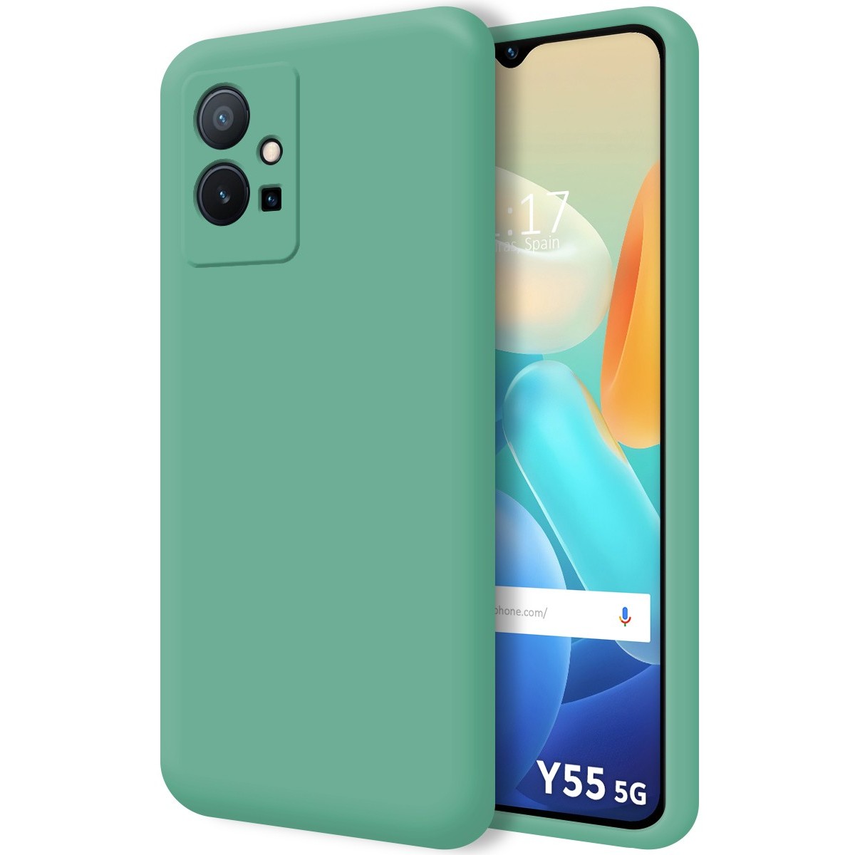 Funda Silicona Líquida Ultra Suave para Vivo Y55 5G color Verde