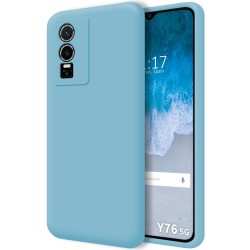Funda Silicona Líquida Ultra Suave para Vivo Y76 5G color Azul