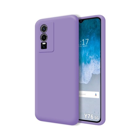 Funda Silicona Líquida Ultra Suave para Vivo Y76 5G color Morada