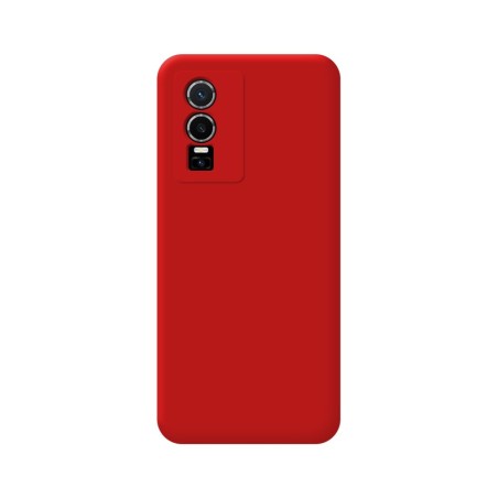Funda Silicona Líquida Ultra Suave para Vivo Y76 5G color Roja