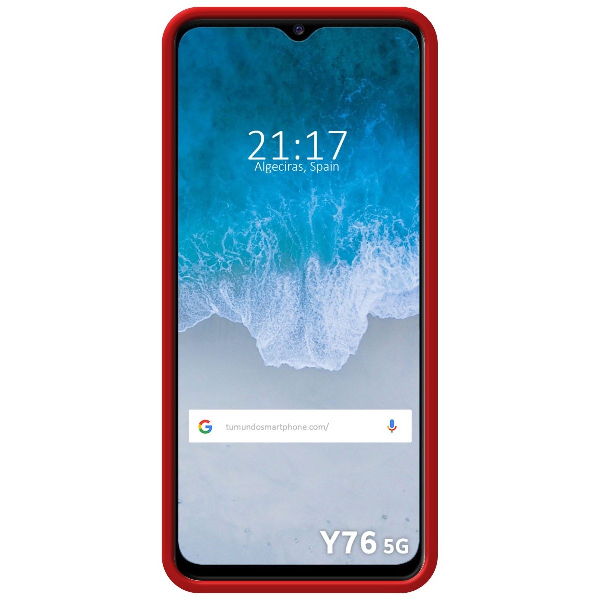 Funda Silicona Líquida Ultra Suave para Vivo Y76 5G color Roja