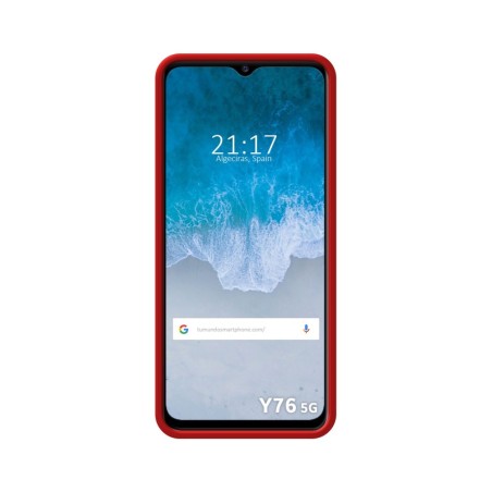 Funda Silicona Líquida Ultra Suave para Vivo Y76 5G color Roja