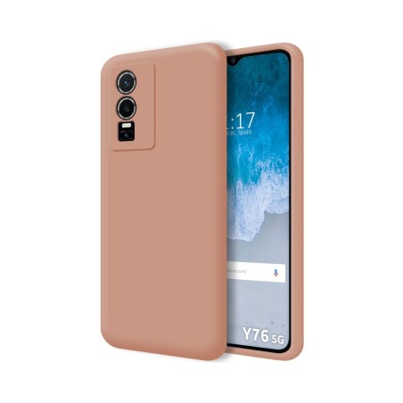 Funda Silicona Líquida Ultra Suave para Vivo Y76 5G color Rosa