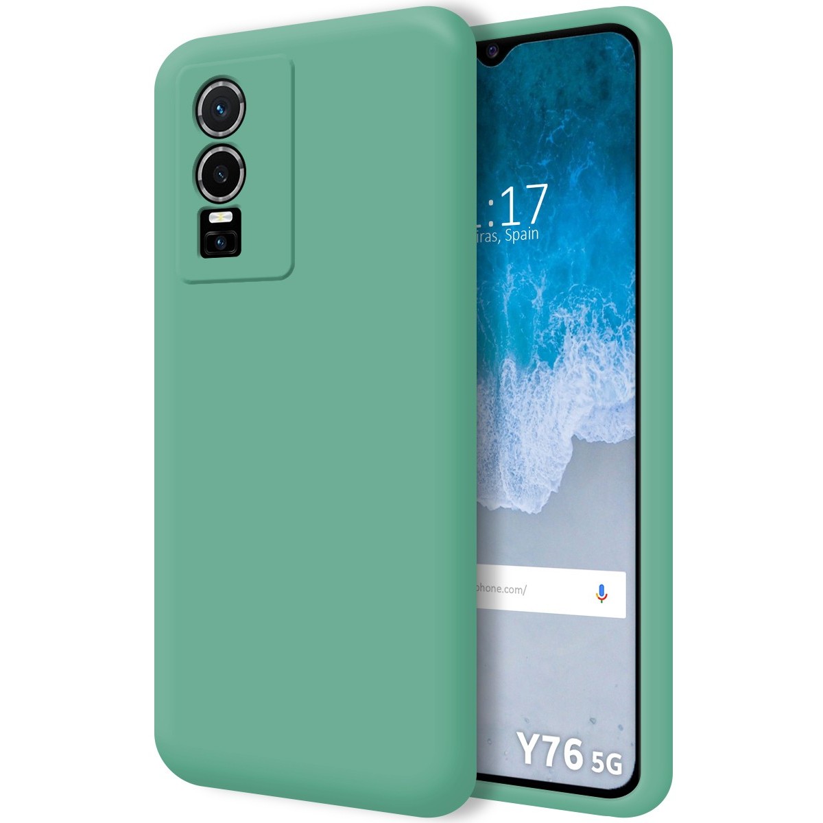 Funda Silicona Líquida Ultra Suave para Vivo Y76 5G color Verde