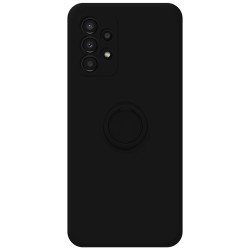 Funda Silicona Líquida Ultra Suave con Anillo para Samsung Galaxy A13 4G color Negra 2