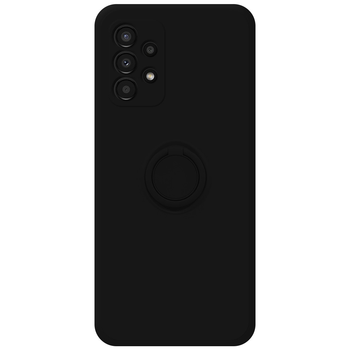 Funda Silicona Líquida Ultra Suave con Anillo para Samsung Galaxy A13 4G color Negra