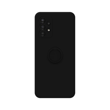 Funda Silicona Líquida Ultra Suave con Anillo para Samsung Galaxy A13 4G color Negra