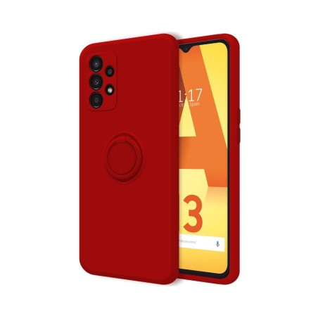 Funda Silicona Líquida Ultra Suave con Anillo para Samsung Galaxy A13 4G color Roja