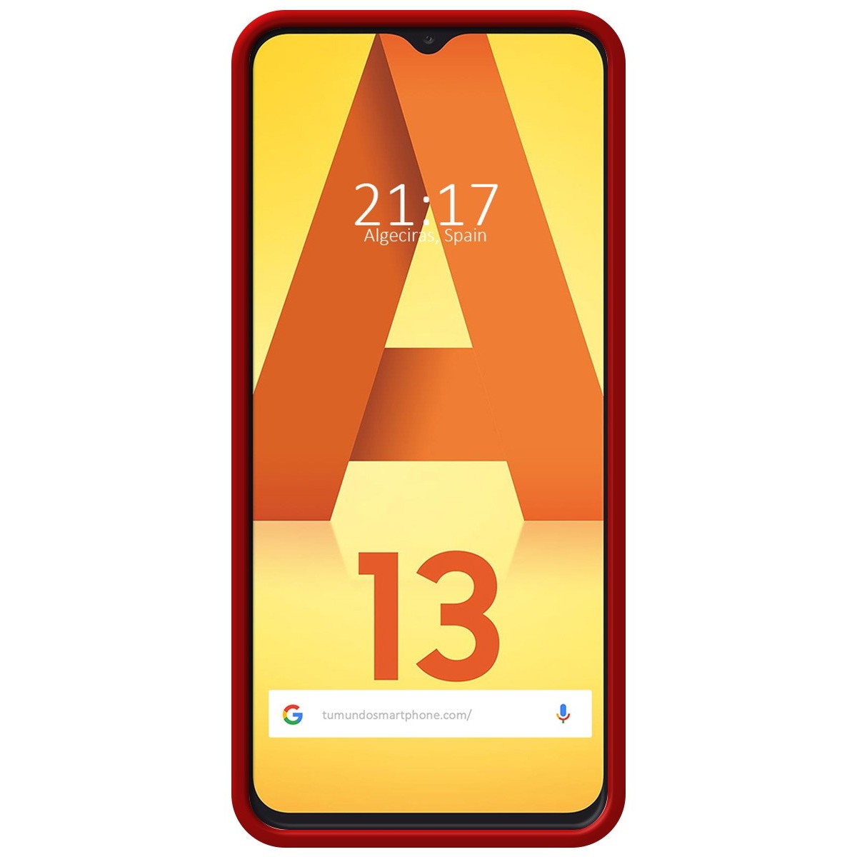 Funda Silicona Líquida Ultra Suave con Anillo para Samsung Galaxy A13 4G color Roja