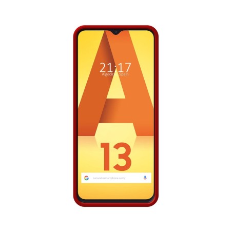 Funda Silicona Líquida Ultra Suave con Anillo para Samsung Galaxy A13 4G color Roja
