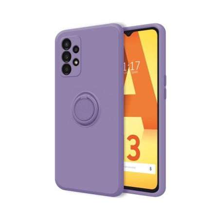Funda Silicona Líquida Ultra Suave con Anillo para Samsung Galaxy A13 4G color Morada