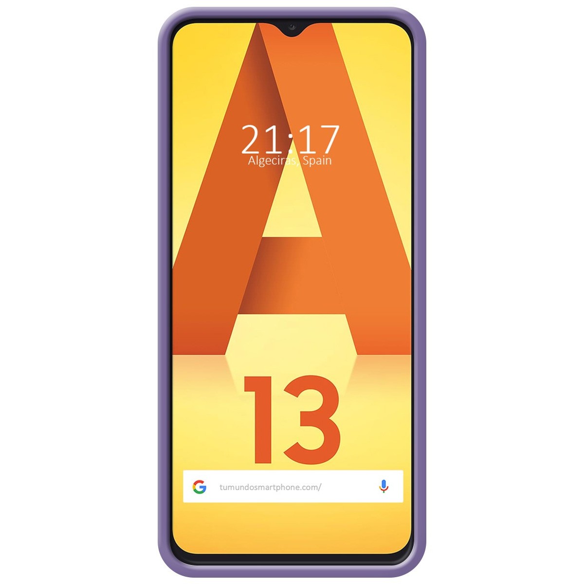 Funda Silicona Líquida Ultra Suave con Anillo para Samsung Galaxy A13 4G color Morada