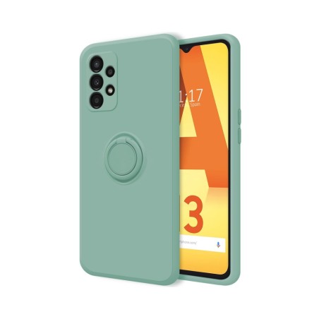 Funda Silicona Líquida Ultra Suave con Anillo para Samsung Galaxy A13 4G color Verde