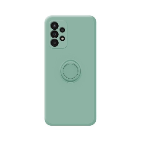 Funda Silicona Líquida Ultra Suave con Anillo para Samsung Galaxy A13 4G color Verde
