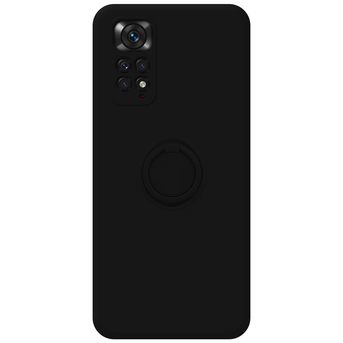 Funda Silicona Líquida Ultra Suave con Anillo para Xiaomi Redmi Note 11 / 11S color Negra