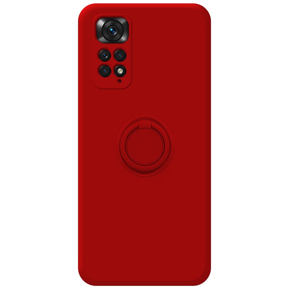 Funda Silicona Líquida Ultra Suave con Anillo para Xiaomi Redmi Note 11 / 11S color Roja