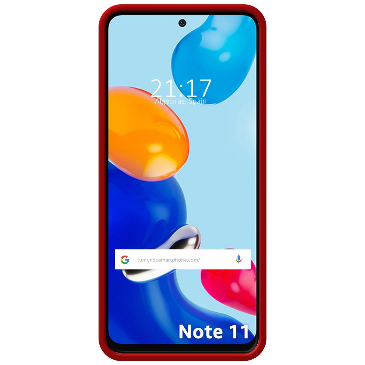 Funda Silicona Líquida Ultra Suave con Anillo para Xiaomi Redmi Note 11 / 11S color Roja