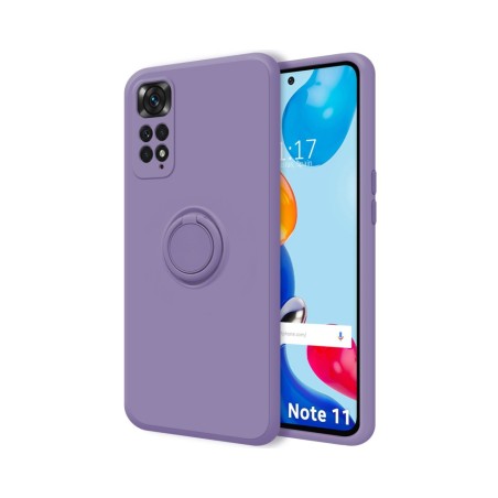 Funda Silicona Líquida Ultra Suave con Anillo para Xiaomi Redmi Note 11 / 11S color Morada