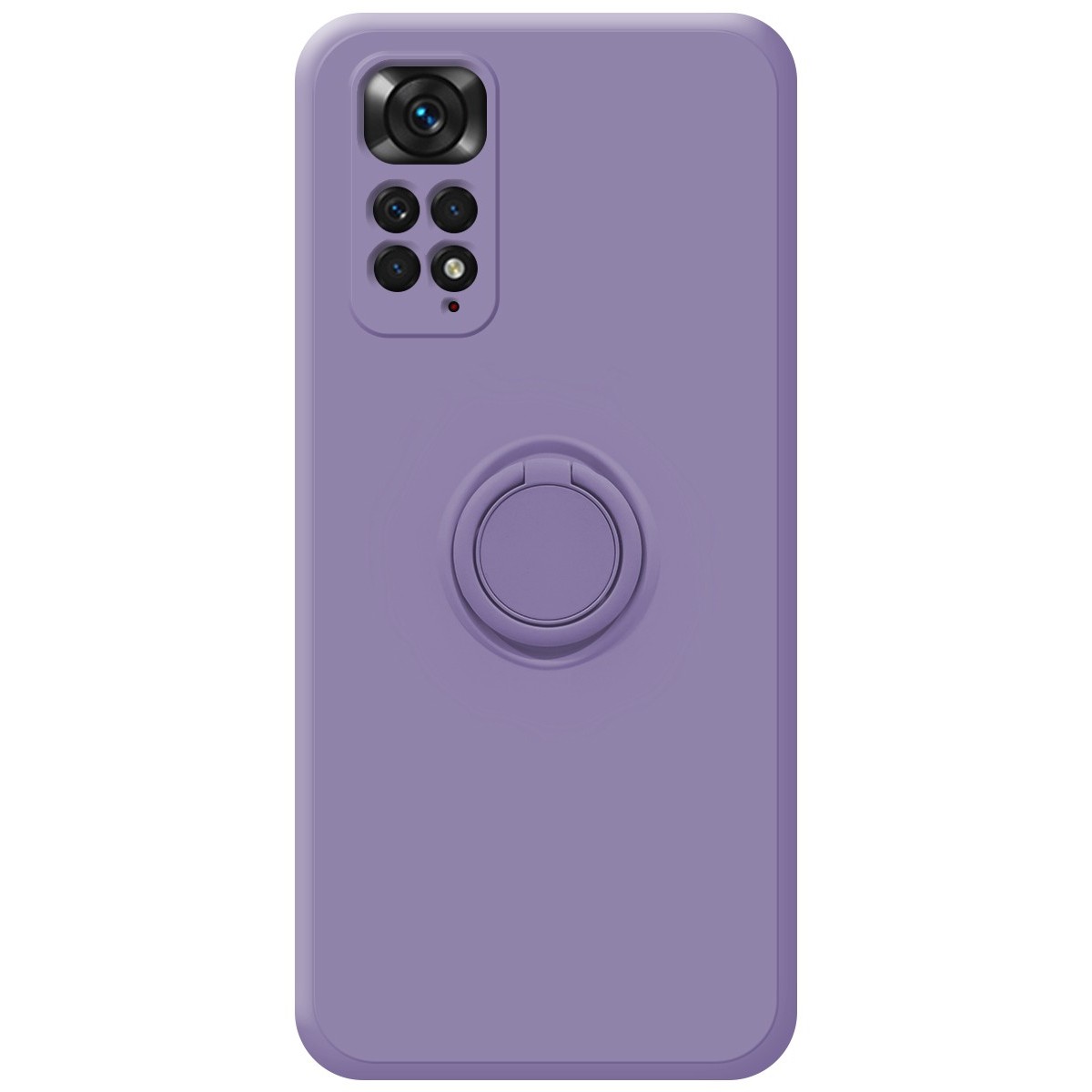 Funda Silicona Líquida Ultra Suave con Anillo para Xiaomi Redmi Note 11 / 11S color Morada