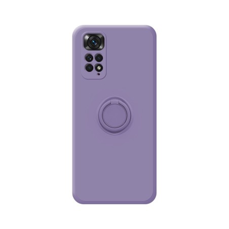 Funda Silicona Líquida Ultra Suave con Anillo para Xiaomi Redmi Note 11 / 11S color Morada
