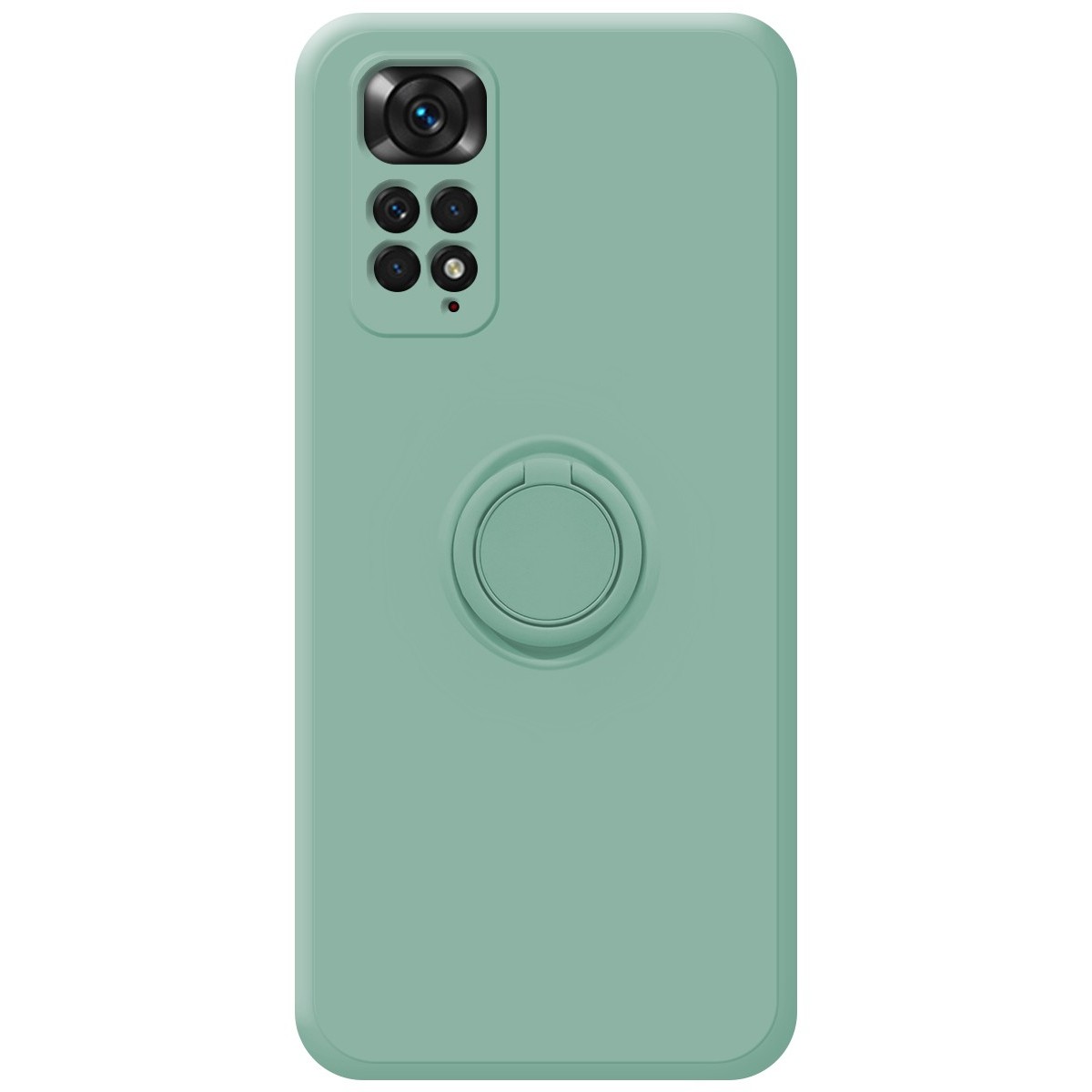 Funda Silicona Líquida Ultra Suave con Anillo para Xiaomi Redmi Note 11 / 11S color Verde