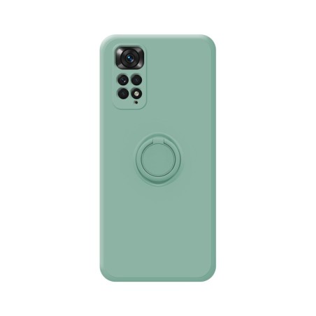 Funda Silicona Líquida Ultra Suave con Anillo para Xiaomi Redmi Note 11 / 11S color Verde