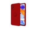 Funda Silicona Líquida Ultra Suave con Anillo para Xiaomi Redmi Note 11 Pro / 11 Pro 5G color Roja