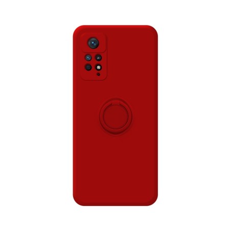 Funda Silicona Líquida Ultra Suave con Anillo para Xiaomi Redmi Note 11 Pro / 11 Pro 5G color Roja