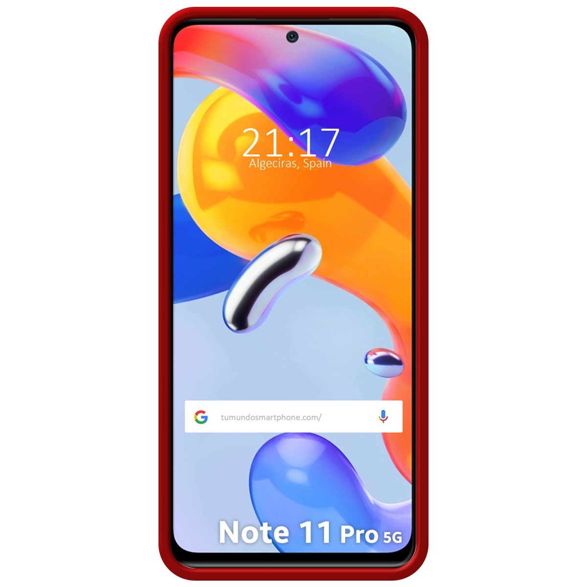 Funda Silicona Líquida Ultra Suave con Anillo para Xiaomi Redmi Note 11 Pro / 11 Pro 5G color Roja