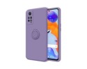 Funda Silicona Líquida Ultra Suave con Anillo para Xiaomi Redmi Note 11 Pro / 11 Pro 5G color Morada