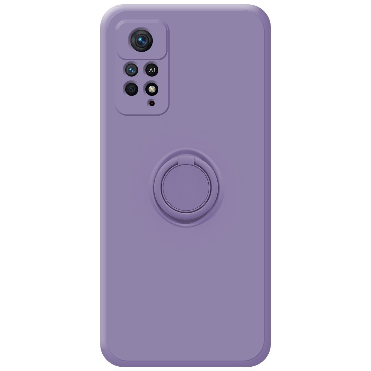 Funda Silicona Líquida Ultra Suave con Anillo para Xiaomi Redmi Note 11 Pro / 11 Pro 5G color Morada