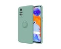 Funda Silicona Líquida Ultra Suave con Anillo para Xiaomi Redmi Note 11 Pro / 11 Pro 5G color Verde