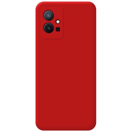 Funda Silicona Líquida Ultra Suave para Vivo Y55 5G color Roja