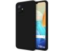 Funda Silicona Líquida Ultra Suave para Vivo Y55 5G color Negra