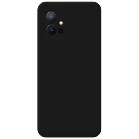 Funda Silicona Líquida Ultra Suave para Vivo Y55 5G color Negra