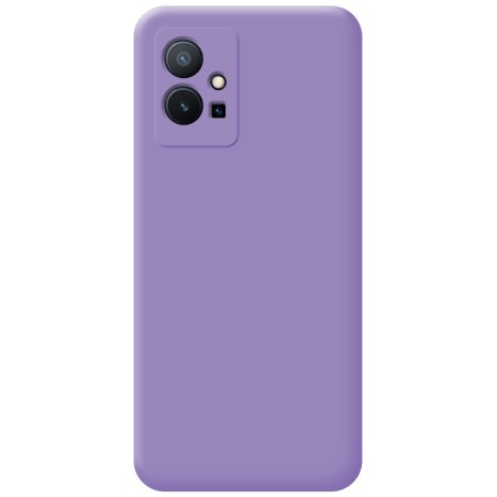 Funda Silicona Líquida Ultra Suave para Vivo Y55 5G color Morada