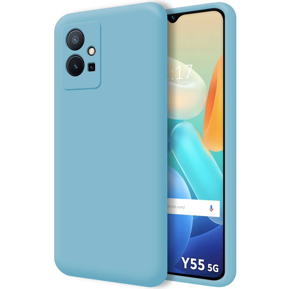 Funda Silicona Líquida Ultra Suave para Vivo Y55 5G color Azul