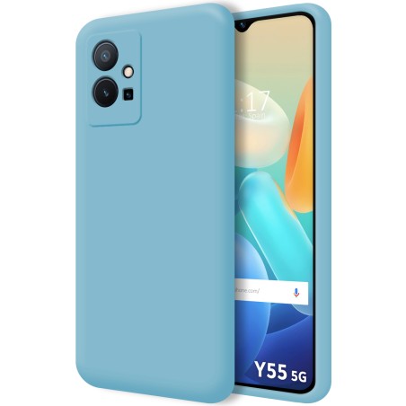 Funda Silicona Líquida Ultra Suave para Vivo Y55 5G color Azul