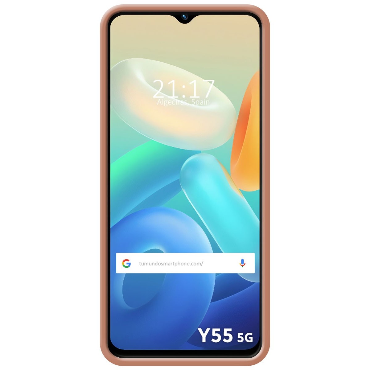 Funda Silicona Líquida Ultra Suave para Vivo Y55 5G color Rosa