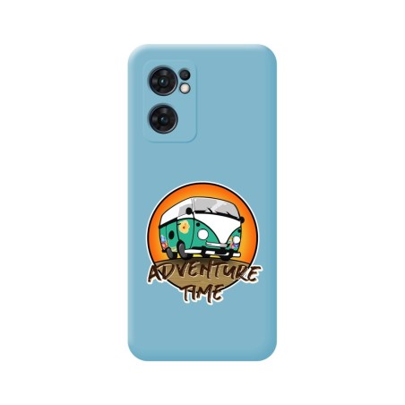 Funda Silicona Líquida Azul para Oppo Find X5 Lite 5G diseño Adventure Time Dibujos