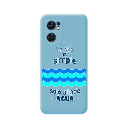 Funda Silicona Líquida Azul para Oppo Find X5 Lite 5G diseño Agua Dibujos