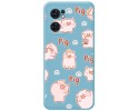 Funda Silicona Líquida Azul para Oppo Find X5 Lite 5G diseño Cerdos Dibujos